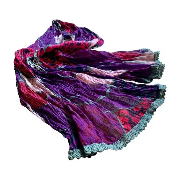 Vintage Multicoloured Printed Scarf - Picture 3 of 6